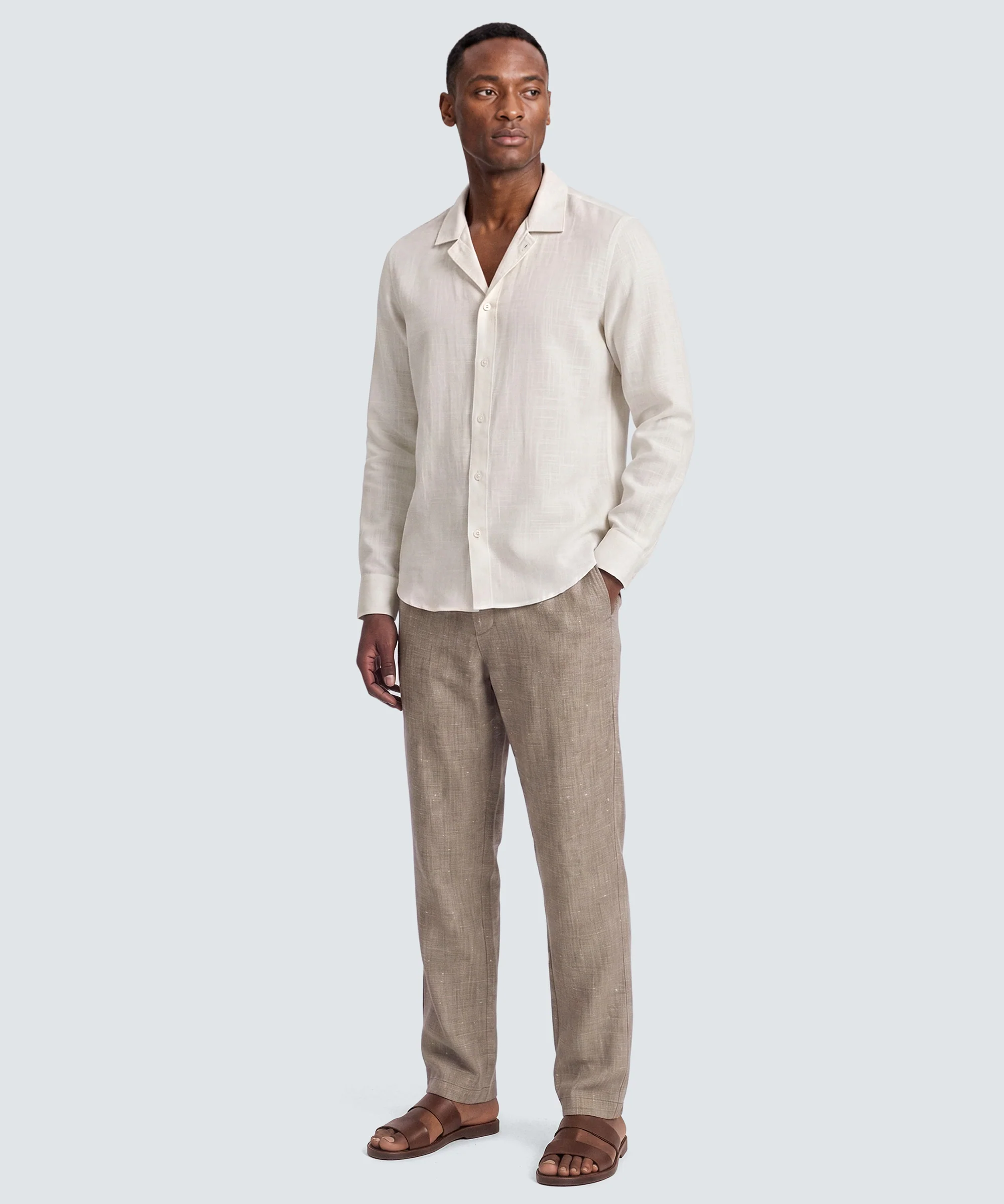 Men’s Merino Linen Button-Up - Image 2