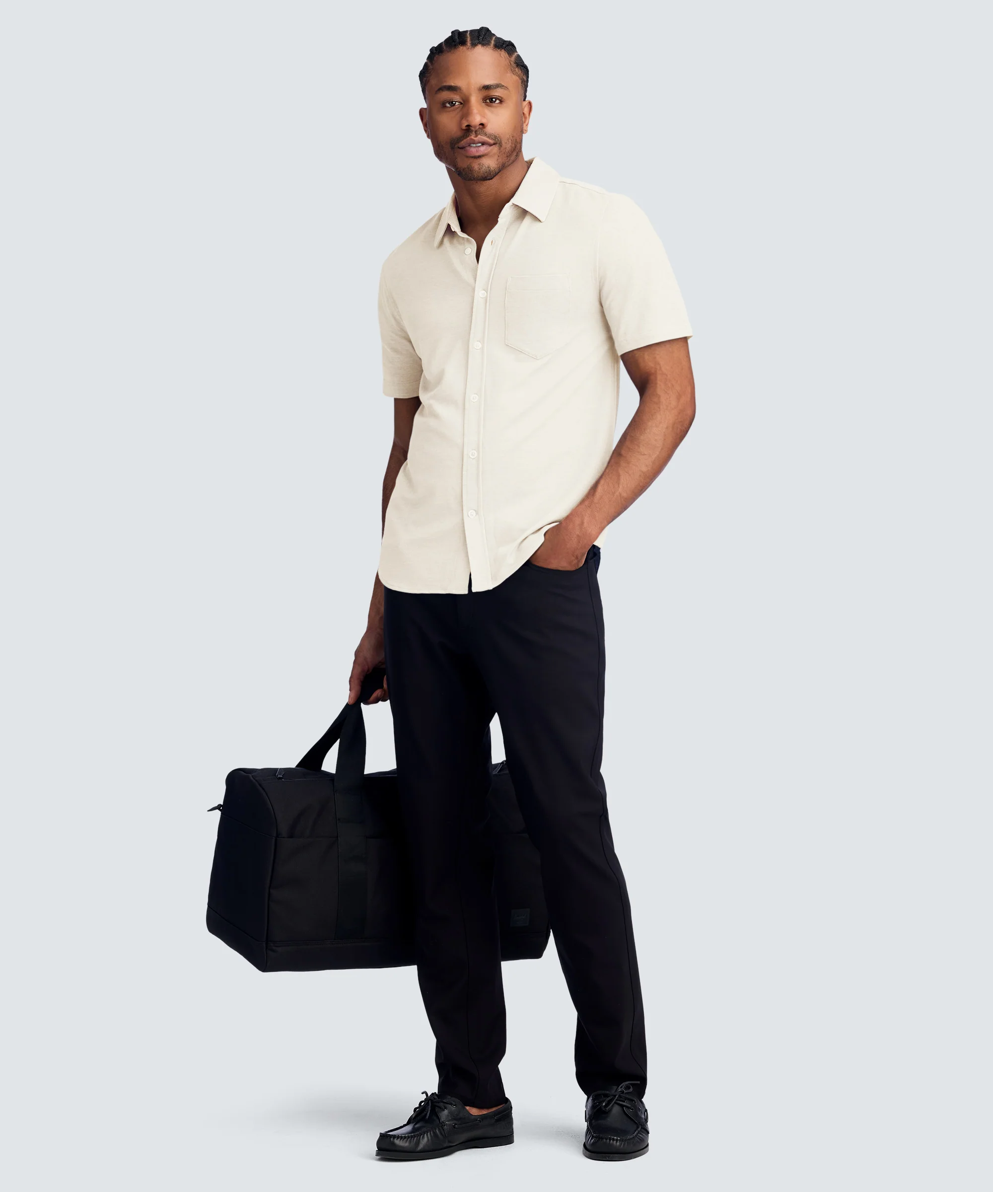 Men's Relaxed Short Sleeve Merino Button-Up - Image 8