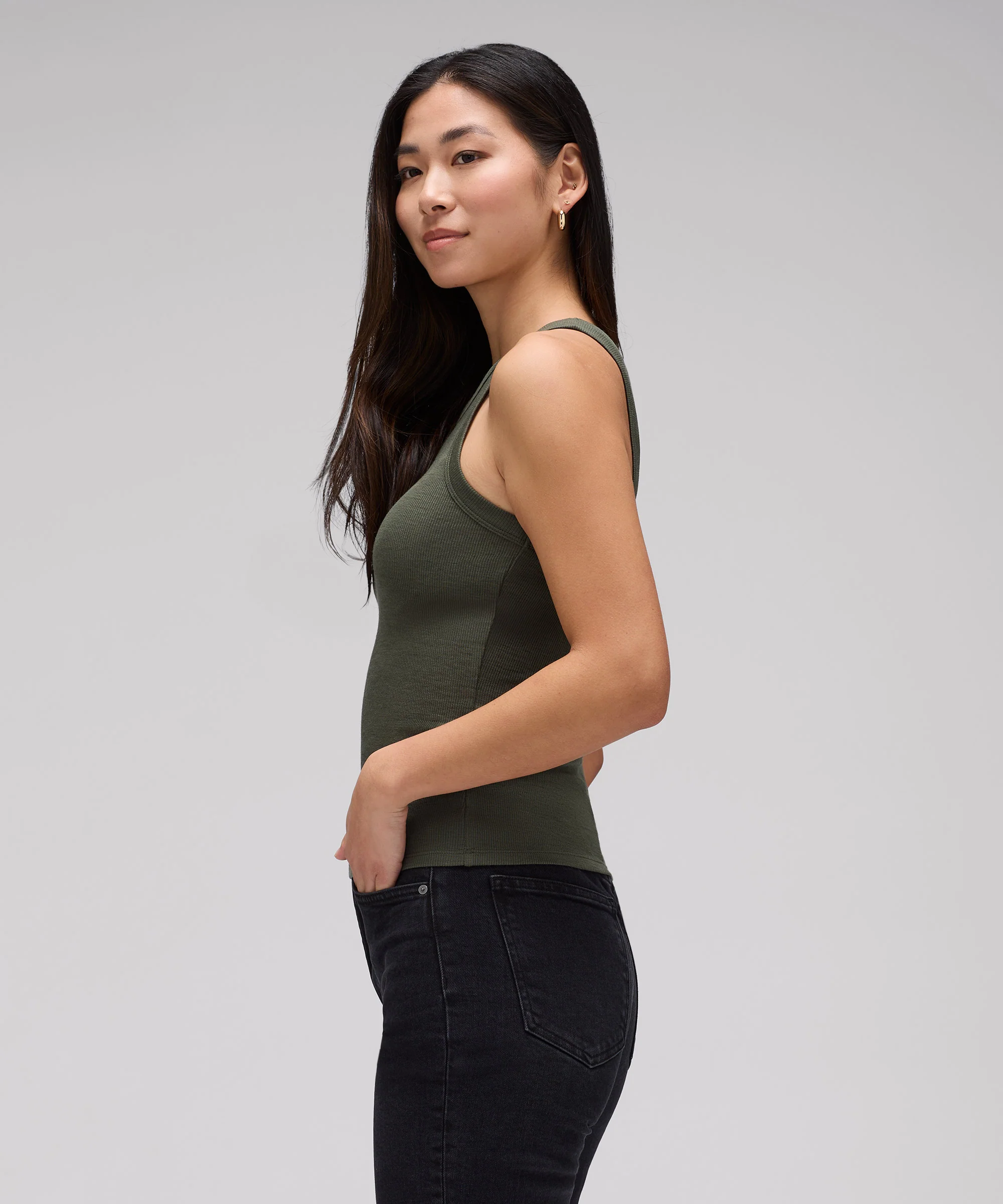 Women's Merino Rib Racer Tank - Image 19